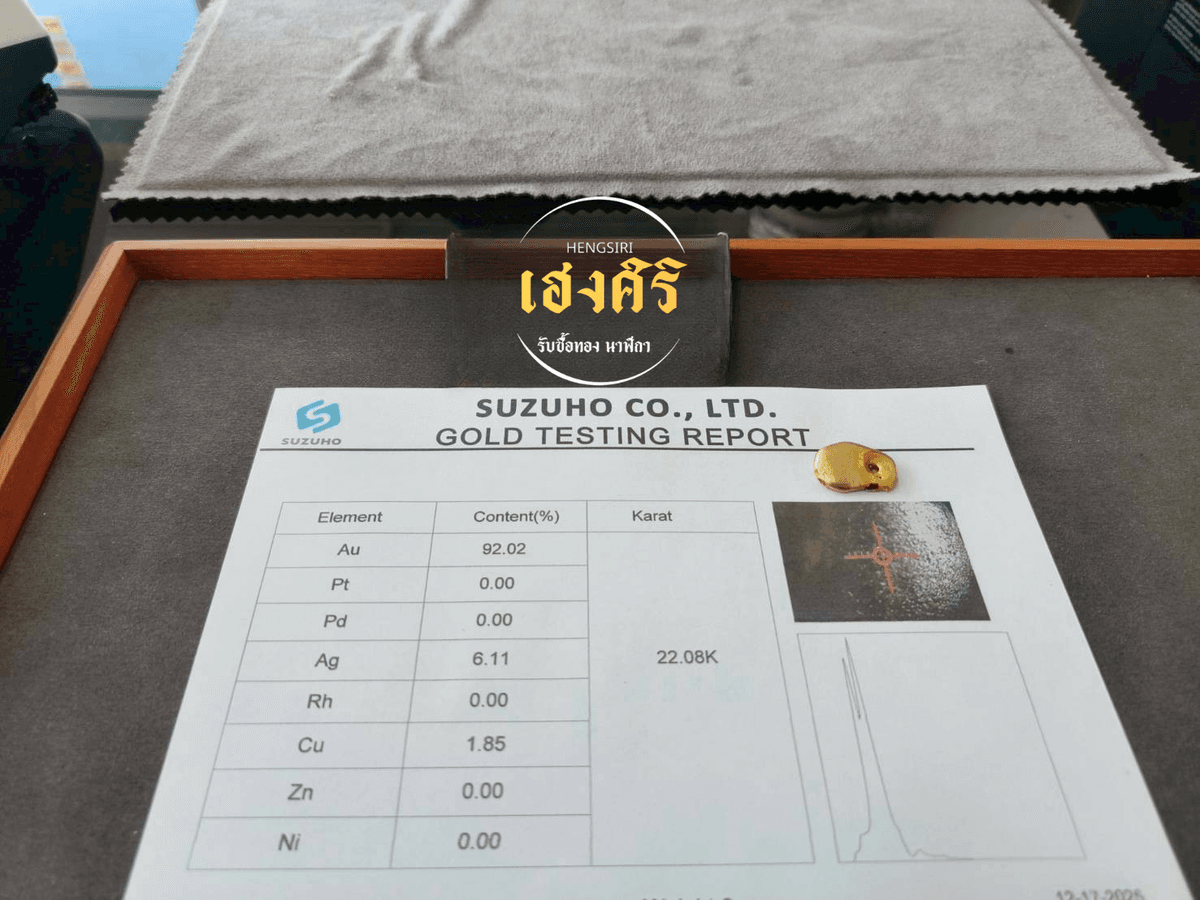 ตรวจเปอร์เซ็นต์ทองด้วยเครื่อง XRF ที่ร้านหลอมทองพัทยา